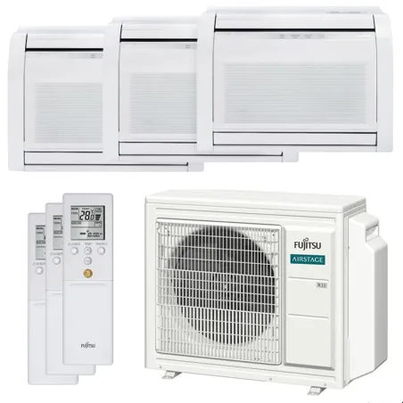 Climatisation tri split FUJITSU Console AOEG24KBCA3 6.8kW tailles 25 + 25 + 25 AGEG09KVCA + AGEG09KVCA + AGEG09KVCA