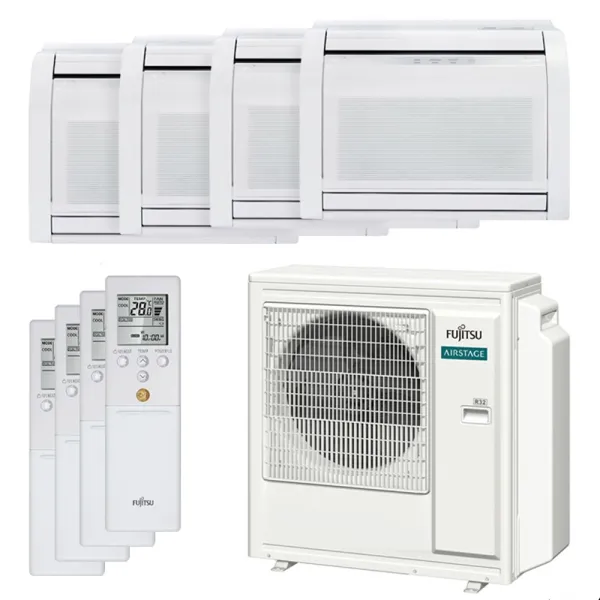 Quadri split FUJITSU Console KV AOEG36KBTA5 9.5kW tailles 25 + 25 + 25 + 35 AGEG09KVCA (x3) + AGEG12KVCA
