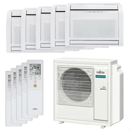 Penta split FUJITSU Console KV AOEG36KBTA5 9.5kW tailles 25 + 25 + 25 + 25 AGEG09KVCA (x5)