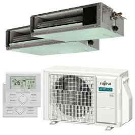 Climatiseur bi split FUJITSU Gainable KSLAP AOEG14KBCA2 4kW tailles 20 + 25 Gainable Mini ARXG07KSLAP + ARXG09KSLAP