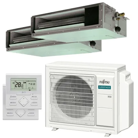 Climatiseur bi split FUJITSU Gainable KSLAP AOEG24KBCA3 6.8kW tailles 35 + 35 Gainable Mini ARXG12KSLAP + ARXG12KSLAP