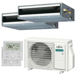 Climatiseur bi split FUJITSU Gainable KLLAP AOEG14KBCA2 4kW tailles 20 + 20 Gainable Fin ARXG07KLLAP + ARXG07KLLAP
