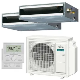 Climatiseur bi split FUJITSU Gainable KLLAP AOEG24KBCA3 6.8kW tailles 35 + 42 Gainable Fin ARXG12KLLAP + ARXG14KLLAP