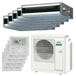 Penta split FUJITSU Gainable KL AOEG36KBTA5 9.5kW tailles 20 + 20 + 25 + 35 + 35 ARXG07KLLAP (x2) + ARXG09KLLAP + 12KLLAP (x2)