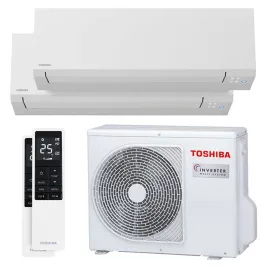 Climatisation bi split Shorai Edge Blanc RAS-2M18G3AVG-E 5.2kW Tailles 15 + 25 Toshiba WiFi RAS-M05G3KVSG-E + RAS-B10G3KVSG-E