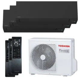 Tri split Toshiba Shorai Edge Noir RAS-3M18G3AVG-E 5.2kW Tailles 20 + 20 + 20 Mural WiFi RAS-B07G3KVSGB-E (x3)