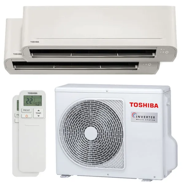 Climatisation bi split TOSHIBA Naka RAS-2M18G3AVG-E 5.2kW Tailles 15 + 25 Mural Seiya Classic RAS-B05B2KVG-E + RAS-B10B2KVG-E
