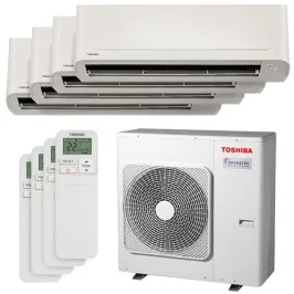Quadri split TOSHIBA Naka RAS-4M27G3AVG-E 8.0kW Tailles 15 + 15 + 20 + 35 RAS-B05B2KVG-E (x2) + RAS-B07B2KVG-E + RAS-B13B2KVG-E
