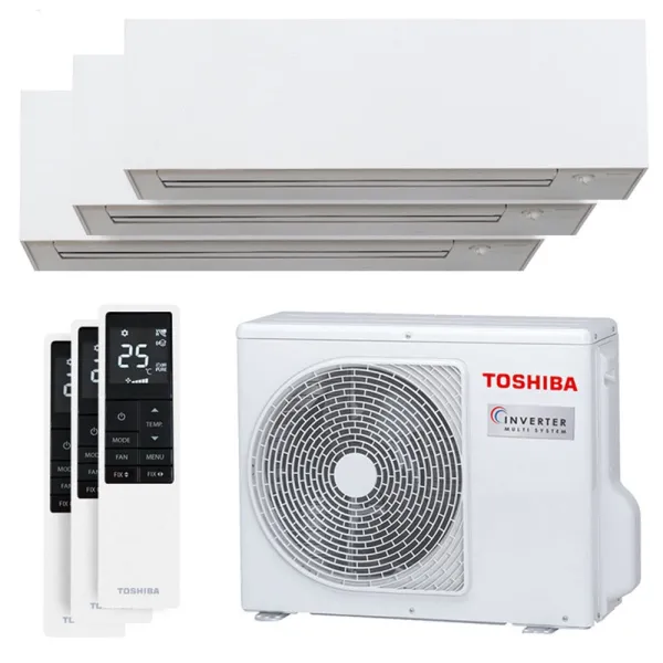 Tri split TOSHIBA Daiseikai 10 RAS-3M18G3AVG-E 5.2kW Tailles 25 + 25 + 25 Mural WiFi RAS-B10S4KVPG-E (x3)