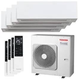 Quadri split Daiseikai 10 RAS-4M27G3AVG-E 8.0kW Tailles 25 + 25 + 25 + 25 Mural Toshiba RAS-B10S4KVPG-E (x4) WiFi de série