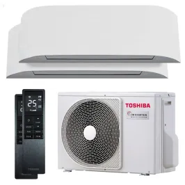 Climatisation bi split TOSHIBA Haori RAS-2M14G3AVG-E 4.0kW Tailles 25 + 25 Mural WiFi de série RAS-B10N4KVRG-E1 (x2)