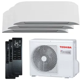 Climatisation tri split TOSHIBA Haori RAS-3M18G3AVG-E 5.2kW Tailles 25 + 25 + 25 Mural WiFi RAS-B10N4KVRG-E1 (x3)