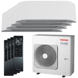Quadri split TOSHIBA Haori RAS-4M27G3AVG-E 8.0kW Tailles 25 + 25 + 25 + 25 Mural WiFi de série RAS-B10N4KVRG-E1 (x4)