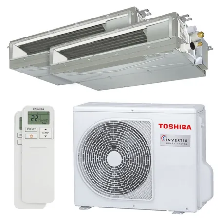 Climatiseur bi split Toshiba gainable RAS-2M18G3AVG-E 5.2kW Tailles 20 + 42 RAS-M07U2DVG-E + RAS-M16U2DVG-E Gainable Compact