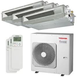 Tri split Toshiba gainable RAS-3M26G3AVG-E 7.0kW Tailles 20 + 25 + 25 RAS-M07U2DVG-E + RAS-M10U2DVG-E (x2) Gainable Compact