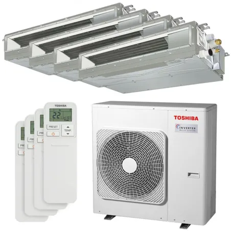Quadri split Toshiba gainable RAS-4M27G3AVG-E 8.0kW Tailles 20 + 20 + 20 + 20 RAS-M07U2DVG-E (x4) Gainable Compact