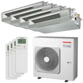 Quadri split Toshiba gainable RAS-4M27G3AVG-E 8.0kW Tailles 20 + 20 + 20 + 42 RAS-M07U2DVG-E (x3) + RAS-M16U2DVG-E