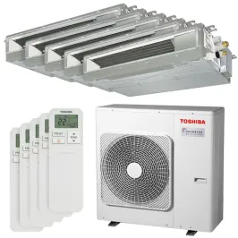 Penta split Toshiba gainable RAS-5M34G3AVG-E 10kW Tailles 20 + 20 + 25 + 25 + 25 RAS-M07U2DVG-E (x2) + RAS-M10U2DVG-E (x3)