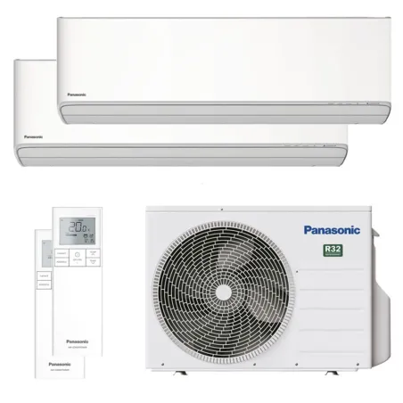 Climatiseur bi split PANASONIC Etherea Blanc CU-2Z41CBE 4.1kW tailles 16 + 25 WiFi de série CS-MZ16CKE + CS-Z25CKEW