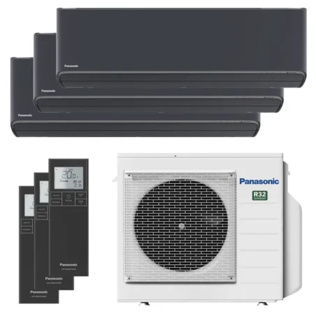 Tri split PANASONIC Etherea Graphite CU-3Z52CBE 5.2kW tailles 20 + 20 + 25 WiFi CS-XZ20CKEW-H + CS-XZ20CKEW-H + CS-XZ25CKEW-H