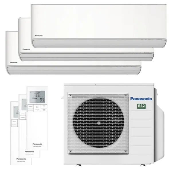 Tri split PANASONIC Etherea Blanc CU-3Z68TBE 6.8kW tailles 16 + 16 + 35 WiFi de série CS-MZ16ZKE + CS-MZ16ZKE + CS-Z35ZKEW