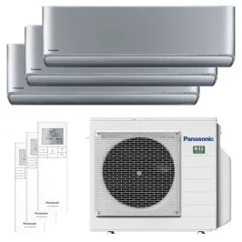 Tri split PANASONIC Etherea Argent CU-3Z52TBE 5.2kW tailles 20 + 20 + 20 WiFi de série CS-XZ20ZKEW + CS-XZ20ZKEW + CS-XZ20ZKEW