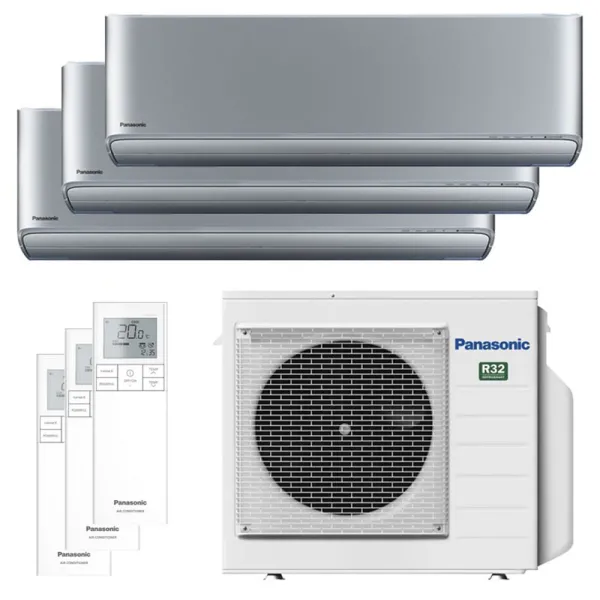 Tri split PANASONIC Etherea Argent CU-3Z68TBE 6.8kW tailles 20 + 25 + 35 WiFi de série CS-XZ20ZKEW + CS-XZ25ZKEW + CS-XZ35ZKEW