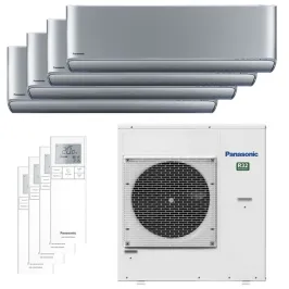 Quadri split PANASONIC Etherea Argent CU-4Z80TBE 8kW tailles 20 + 20 + 20 + 35 WiFi de série CS-XZ20ZKEW (x3) + CS-XZ35ZKEW
