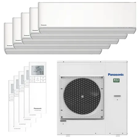 Penta split Etherea Blanc Mat CU-5Z90TBE 9kW tailles 20 + 20 + 20 + 25 + 42 Panasonic CS-Z20ZKEW (x3) + CS-Z25ZKEW + CS-Z42ZKEW