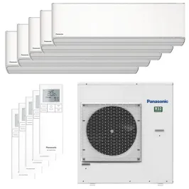 Penta split Etherea Blanc Mat CU-5Z90TBE 9kW tailles 20 + 20 + 25 + 35 + 35 Panasonic CS-Z20ZKEW x2 + CS-Z25ZKEW +CS-Z35ZKEW x2