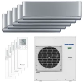 Penta split Etherea Argent CU-5Z90TBE 9kW tailles 20 + 20 + 20 + 20 + 20 Mural Panasonic CS-XZ20ZKEW (x5)