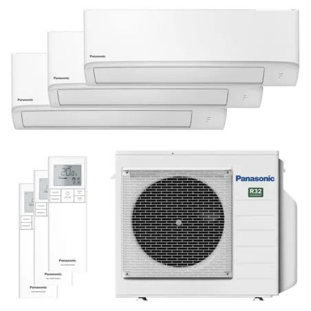 Tri split PANASONIC Mural TZ CU-3Z68TBE 6.8kW tailles 16 + 20 + 20 WiFi de série CS-MTZ16ZKE + CS-TZ20ZKEW + CS-TZ20ZKEW