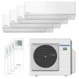 Quadri split PANASONIC Mural TZ CU-4Z68TBE 6.8kW tailles 25 + 25 + 25 + 25 WiFi de série CS-TZ25ZKEW (x4)