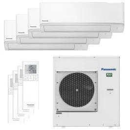 Quadri split PANASONIC Mural TZ CU-4Z80TBE 8kW tailles 16 + 20 + 20 + 25 WiFi CS-MTZ16ZKE + CS-TZ20ZKEW (x2) + CS-TZ25ZKEW