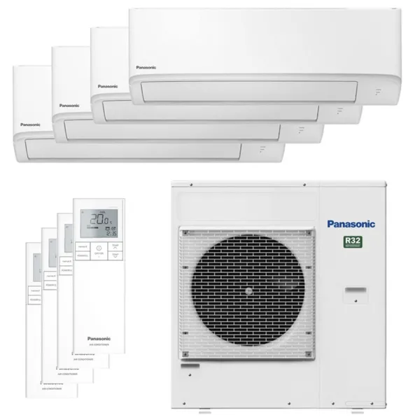 Quadri split PANASONIC Mural TZ CU-4Z80TBE 8kW tailles 16 + 20 + 25 + 42 CS-MTZ16ZKE + CS-TZ20ZKEW + CS-TZ25ZKEW + CS-TZ42ZKEW