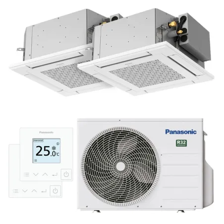 Climatiseur bi split PANASONIC Cassette PY3 CU-2Z50TBE 5.0kW tailles 20 + 35 Cassette 4 voies 60x60 S-M20PY3E + S-35PY3E