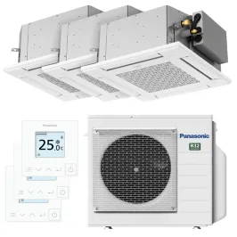Tri split PANASONIC Cassette PY3 CU-3Z52TBE 5.2kW tailles 20 + 20 + 20 Cassette 4 voies 60x60 S-M20PY3E + S-M20PY3E + S-M20PY3E