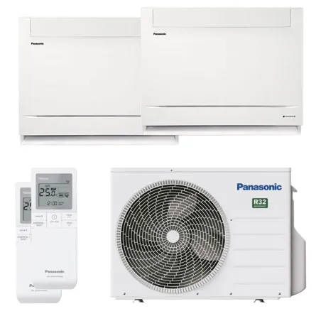 Climatiseur bi split PANASONIC Console CU-2Z41CBE 4.1kW tailles 20 + 25 WiFi de série CS-MZ20CFEA + CS-Z25CFEAW