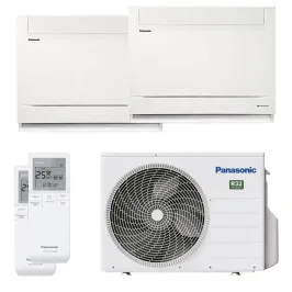 Climatiseur bi split PANASONIC Console CU-2Z50CBE 5.0kW tailles 20 + 35 WiFi de série CS-MZ20CFEA + CS-Z35CFEAW