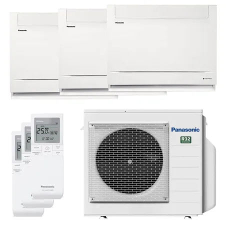 Tri split PANASONIC Console CU-3Z68CBE 6.8kW tailles 20 + 20 + 35 WiFi de série CS-MZ20CFEA + CS-MZ20CFEA + CS-Z35CFEAW