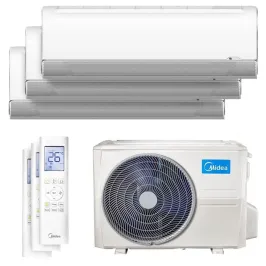 Climatiseur tri split Midea Breezeless + 8kW M3OA-27HFN8-Q tailles 25 + 25 + 35 MSFAAU-09HRFN8B (x2) + MSFAAU-12HRFN8B