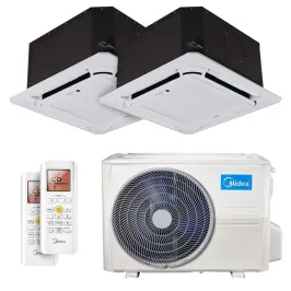 Climatiseur bi split Midea Cassette 5.2kW M2OE-18HFN8-Q tailles 25 + 25 MCA3U-09HRFNX(GA) + MCA3U-09HRFNX(GA)