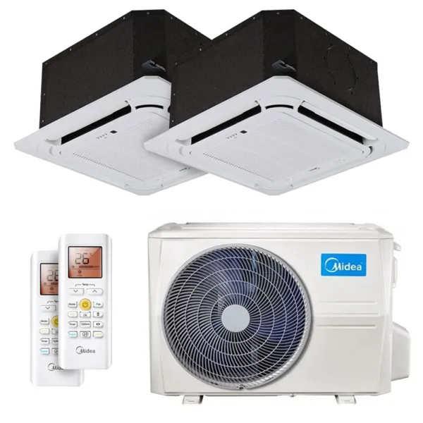 Climatiseur bi split Midea Cassette 5.2kW M2OE-18HFN8-Q tailles 25 + 35 MCA3U-09HRFNX(GA) + MCA3U-12HRFNX(GA)