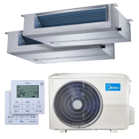 Climatiseur bi split Midea Gainable 5.2kW M2OE-18HFN8-Q tailles 25 + 35 MTIU-09HWFNX(GA) + MTIU-12HWFNX(GA)