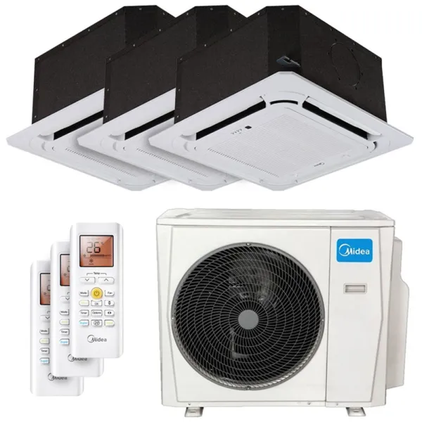 Climatiseur tri split Midea Cassette 10.5kW M4O-36FN8-Q tailles 25 + 35 + 35 MCA3U-09HRFNX(GA) + MCA3U-12HRFNX(GA) (x2)