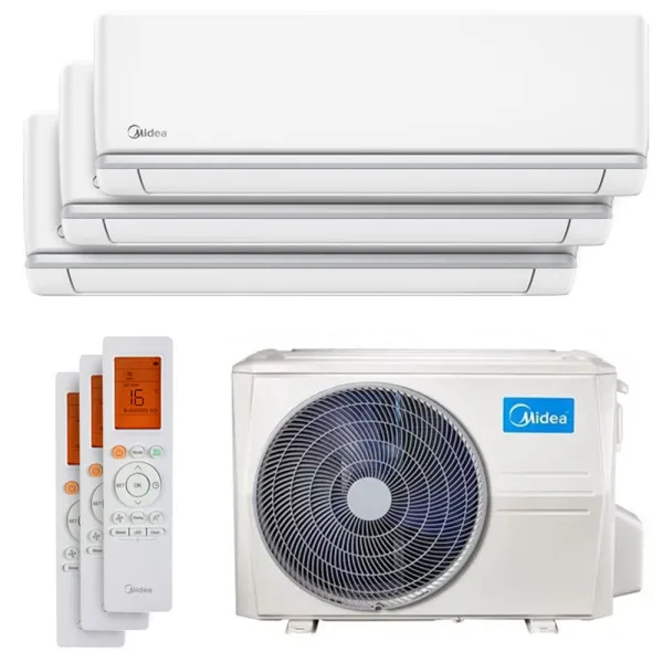 Climatiseur tri split Midea Elegance 8kW M3OA-27HFN8-Q tailles 25 + 35 + 35 MSAGSAU-09HRDN8 + MSAGSBU-12HRDN8 (x2)