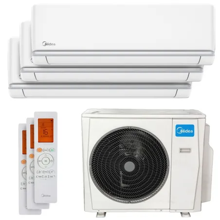 Climatiseur tri split Midea Elegance 10.5kW M4O-36FN8-Q tailles 25 + 35 + 35 MSAGSAU-09HRDN8 + MSAGSBU-12HRDN8 (x2)