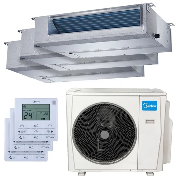 Climatiseur tri split Midea Gainable 10.5kW M4O-36FN8-Q tailles 35 + 35 + 35 MTIU-12HWFNX(GA) (x3)