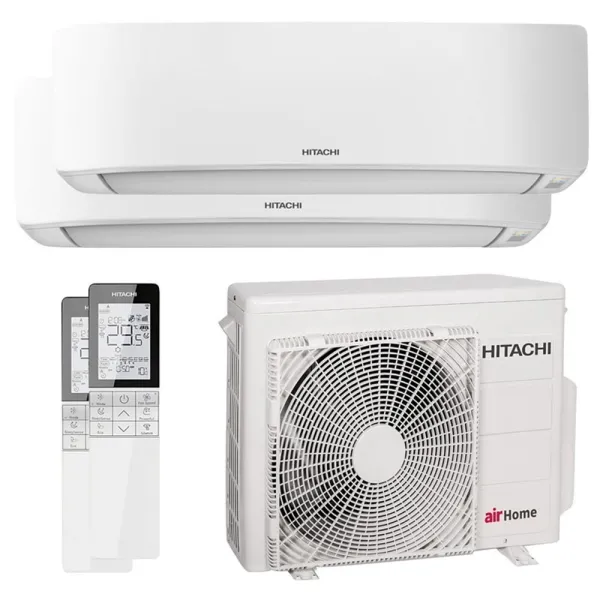 Climatiseur bi split HITACHI AirHome 400 RAM-G55N2HAE 5.5kW Tailles 25 + 35 WiFi RAK-DJ25RHAE + RAK-DJ35RHAE PAC air-air
