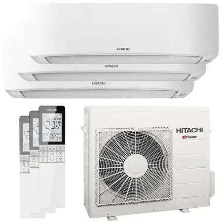 Tri split HITACHI AirHome 400 RAM-G68N3HAE 6.8kW Tailles 25 + 25 + 25 WiFi RAK-DJ25RHAE (x3) PAC air-air